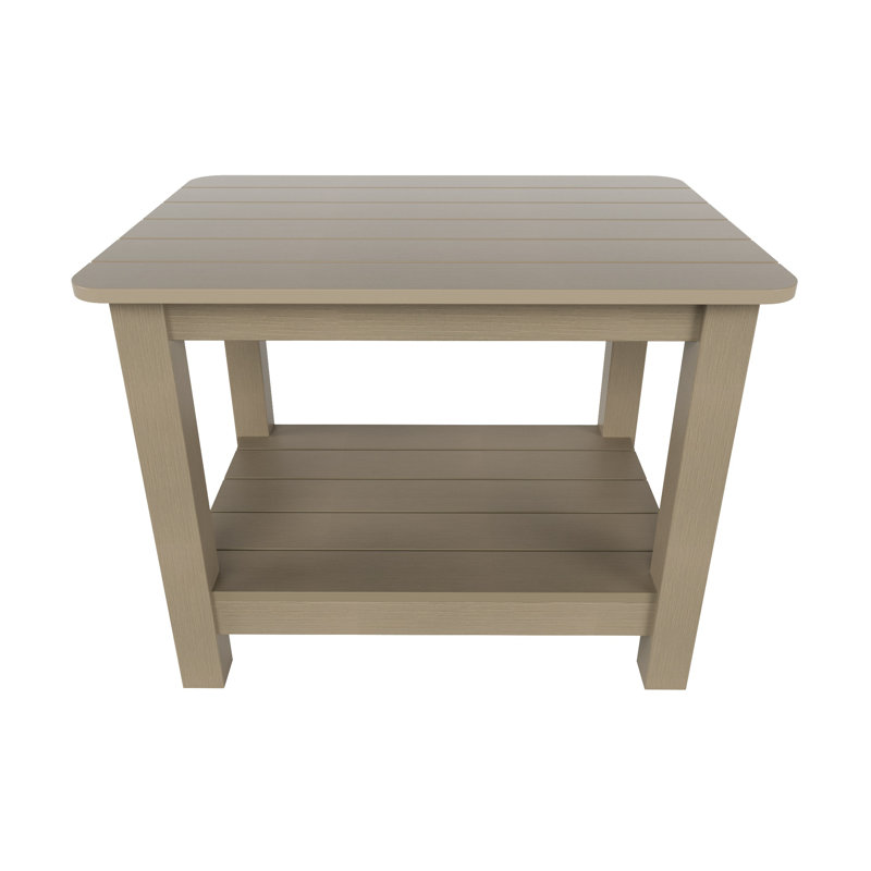 Arrlo Outdoor All-Weather Poly Side Table, Weathered Gray