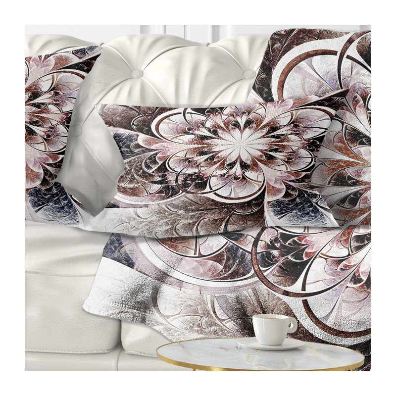 Coussin lombaire floral fractal scintillant