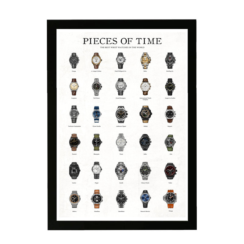 Pièce de temps - impression sur toile tendue, H 13 po x l 19 po x P 0,75 po, Cadre noir