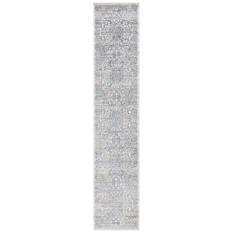 Tapis crème / ardoise Madrid 714, Tapis de couloir 2 pi x 10 pi