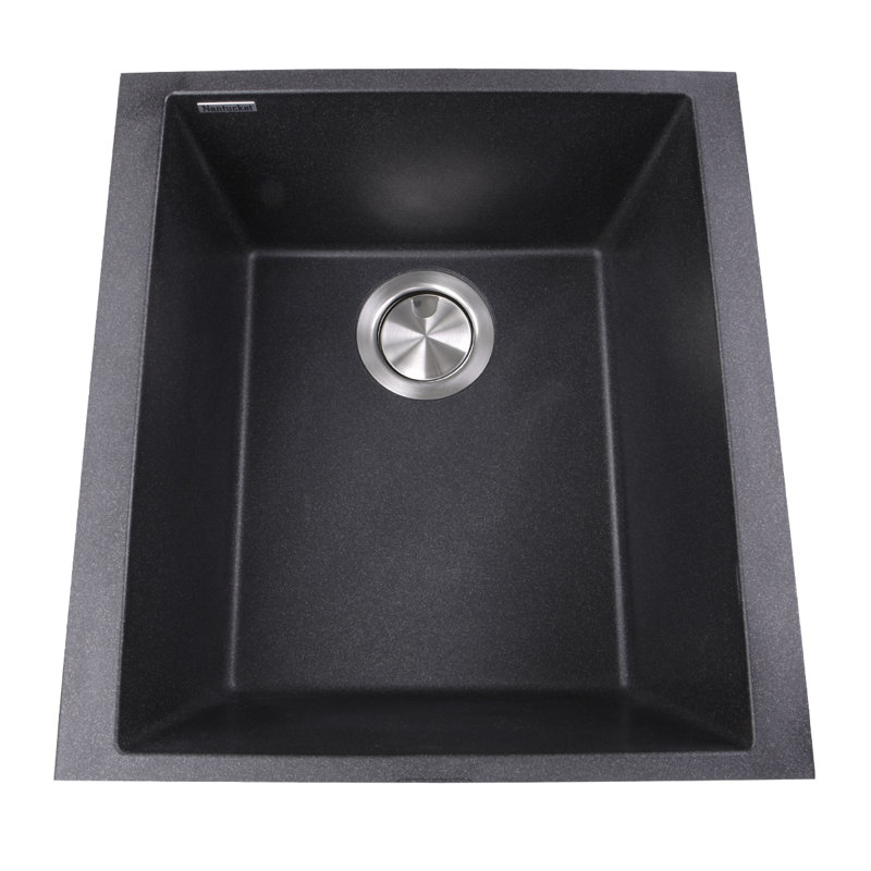 Plymouth 17'' L Single Basin Kitchen Sink, Black