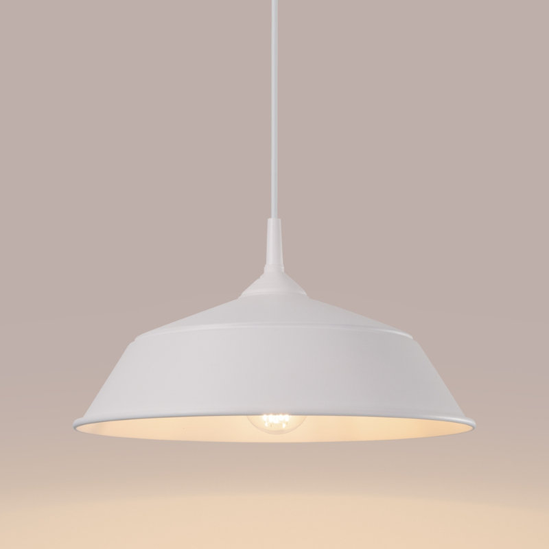 1 - Light Stainless Steel Pendant, White