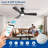 42 Inch Black Smart Flush Mount Ceiling Fan with Lights and Remote, 3 Blade Dimmable Indoor Outdoor Fan Work with Alexa Remote APP Ultra Quiet DC Motor Timer 6 Speeds-1480106682-1480106687-1480106659
