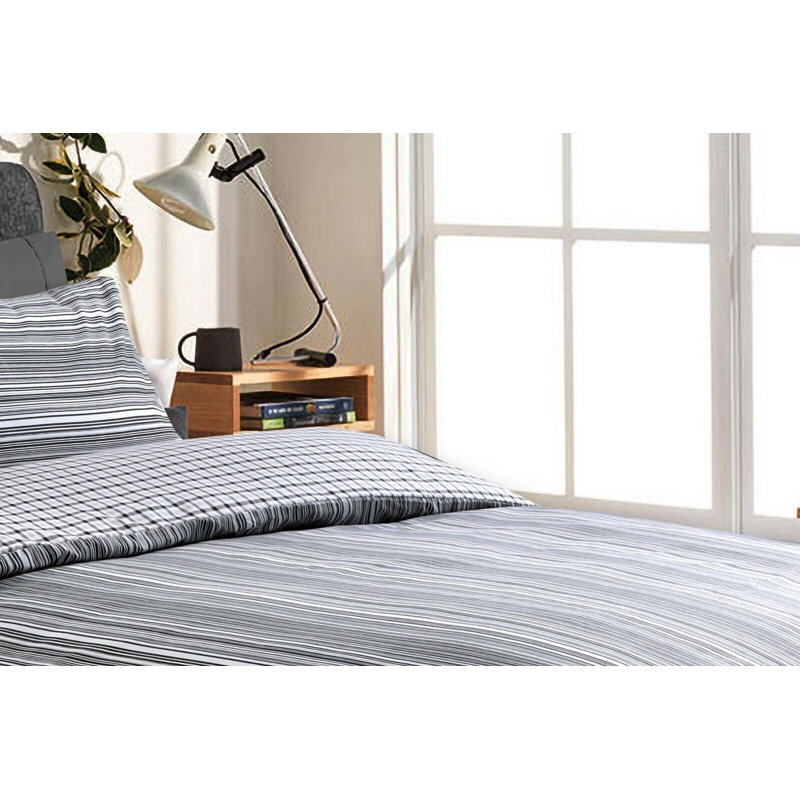 Cotton Duvet Cover Set, Super King Duvet Cover  + 2 Standard Pillowcases, Slate Black