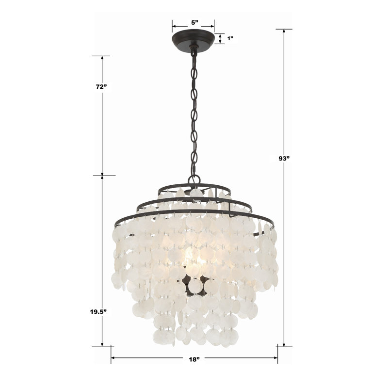 Brielle Capiz Shell 4 Light Bronze Chandelier