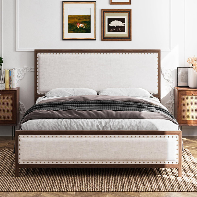 Base de lit Mari,33,3 po, Noyer, Grand
