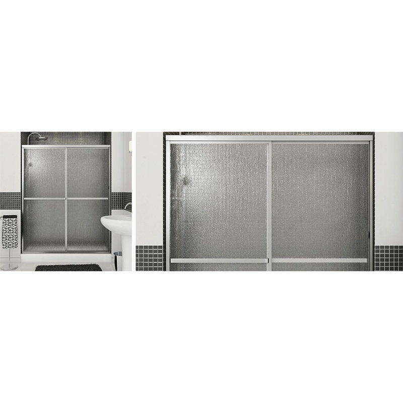 Porte de douche coulissante double à double 54 po x 68 po Polar