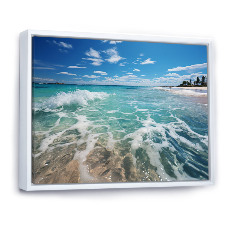 Amalja Beach Sandy Paradise III - impression, H 34 po x l 44 po, Cadre flottant blanc