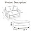 Fauteuil d'appoint rembourré en chenille beige avec repose-pieds et coussin