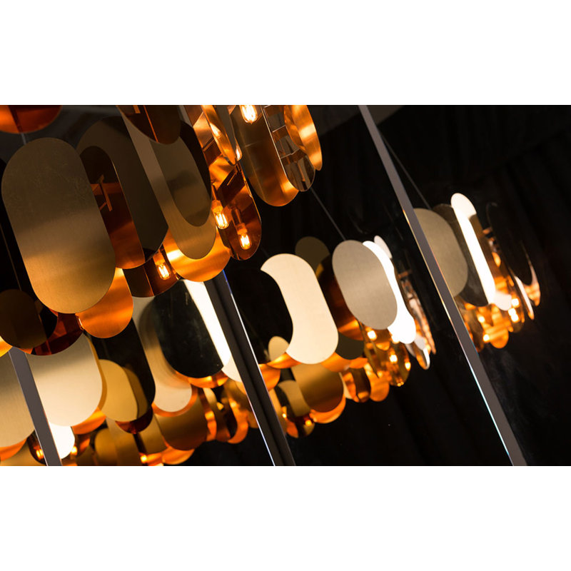 Panel LED Chandelier, Bronze