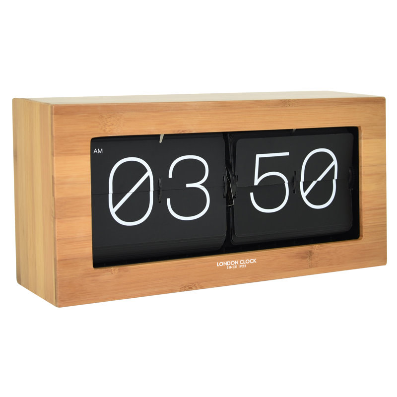Modern & Contemporary Analogue Bamboo Wood Tabletop Clock in Wood