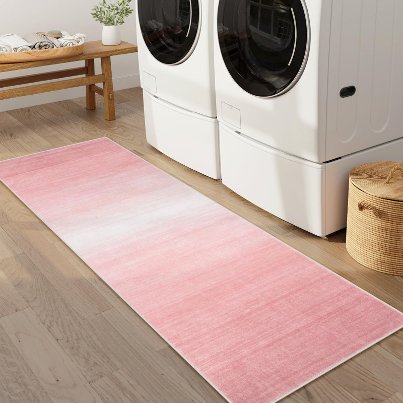  Tapis Rainbow Ombre Plush - Accent aquarelle vibrant avec base antidérapante, Tapis de couloir 2 pi x 6 pi