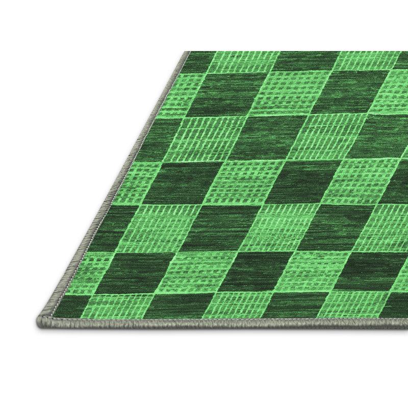Washable Checkered Indoor Rug, Rectangle 2' x 3'