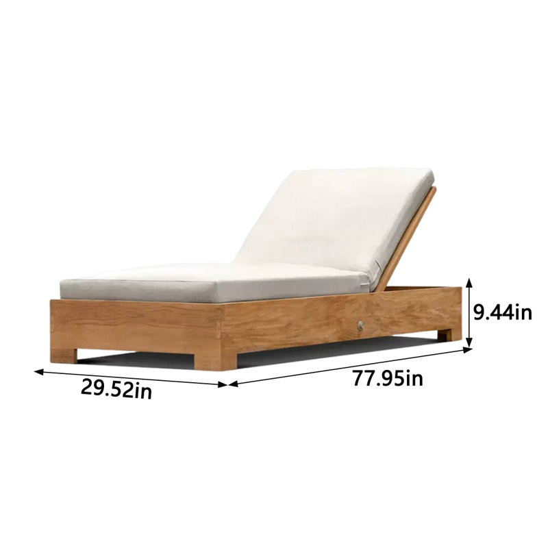 Chaise longue d'extérieur en teck pour l'extérieur