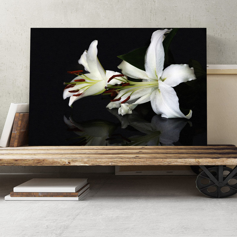 White Lily Flower Photographic - Wrapped Canvas - Framed Print, 35cm H x 50cm W
