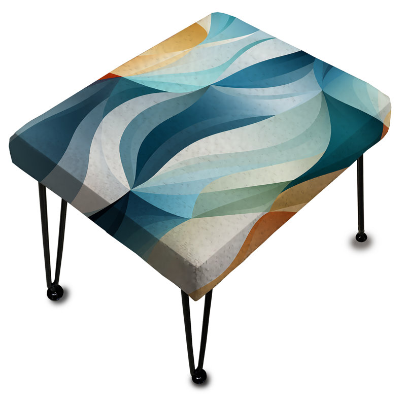 Repose-pieds bleu géométrique à motif de vagues géométriques Tranquility