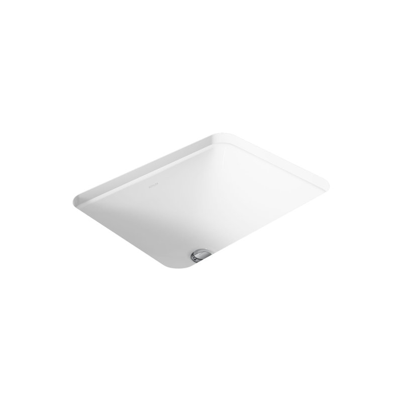 Caxton™ Kohler Rectangle 20-1/4" Undermount Bathroom Sink with Overflow, White