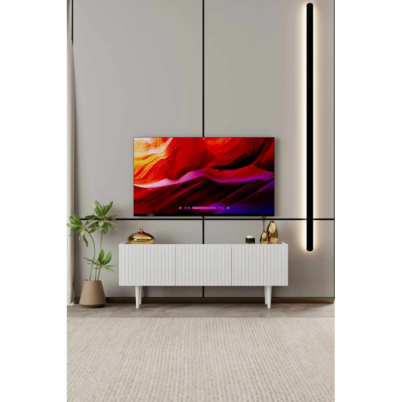 Meuble télé, 11.42" H x 47.24" W x 7.87" D, White