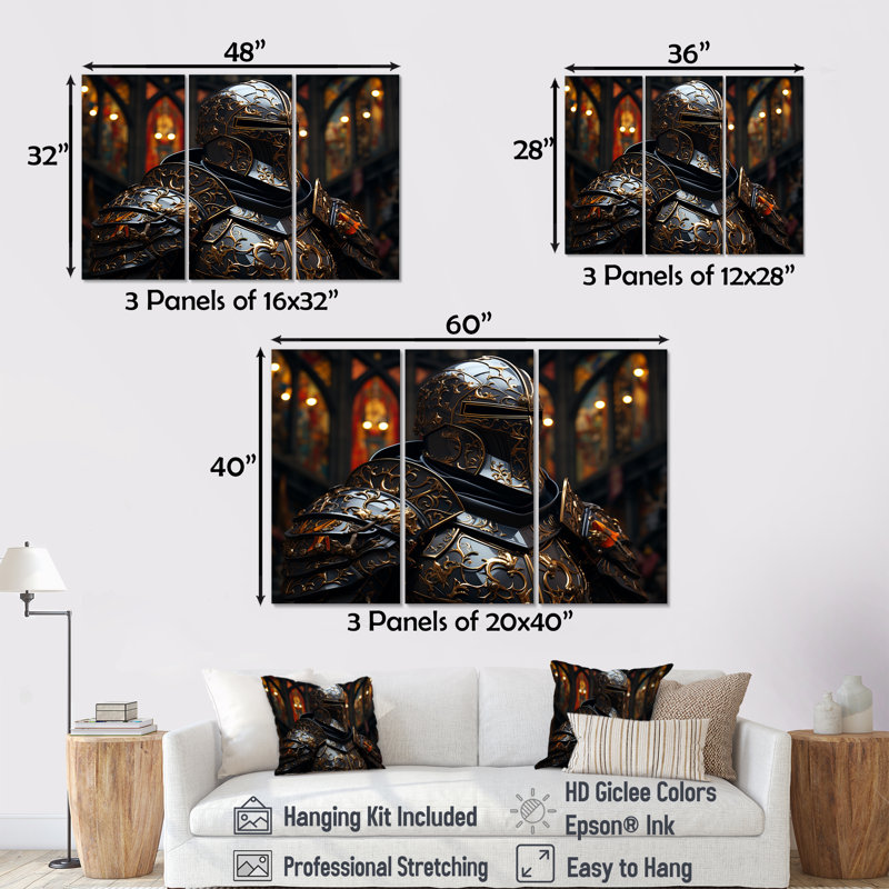 Medieval Knights II - Military Wall Art, 28" H x 36" W, Wrapped Canvas