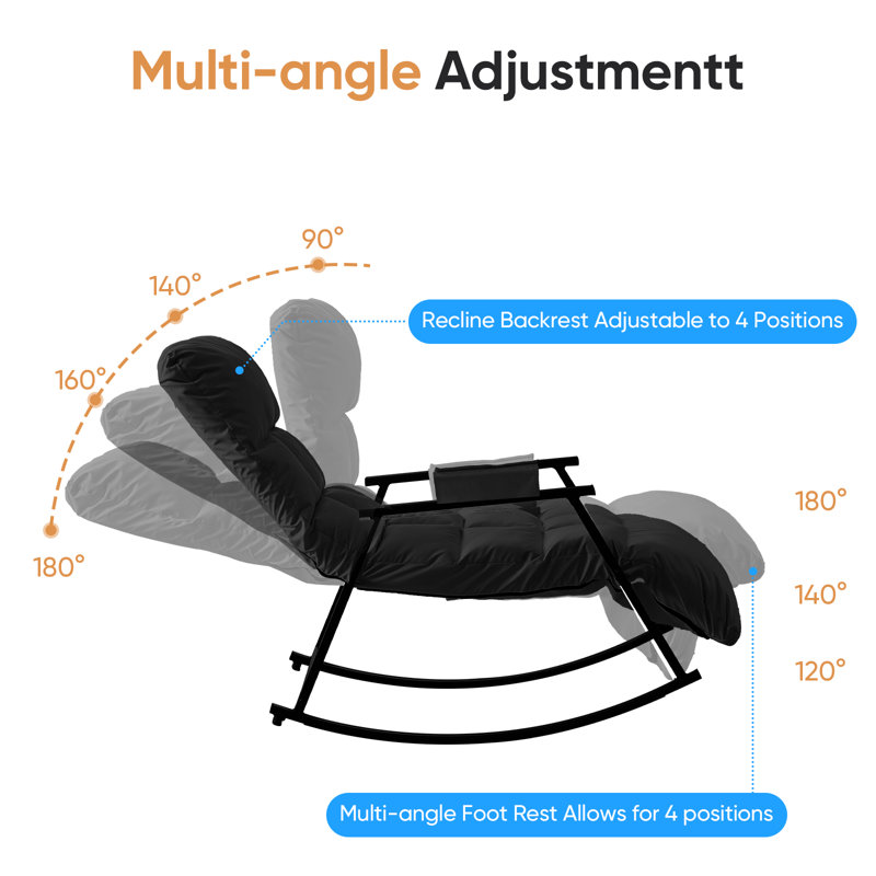 Fauteuil inclinable moelleux avec dossier alvéolaire de massage - support lombaire et repose-pieds réglables à 4 positions, poches de rangement latérales, cadre en acier robuste