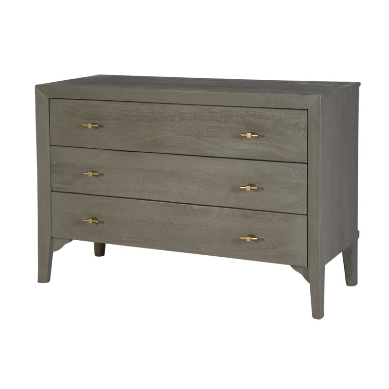 Rockport 46 in. W Rectangular Wood 3 Drawer Dresser, Gray/Green