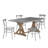 Cann Rustic Pine Frame Concrete Veneer Top Dining Table Set - Full Concrete Veneer Top Table And 4 Chairs-1737877963