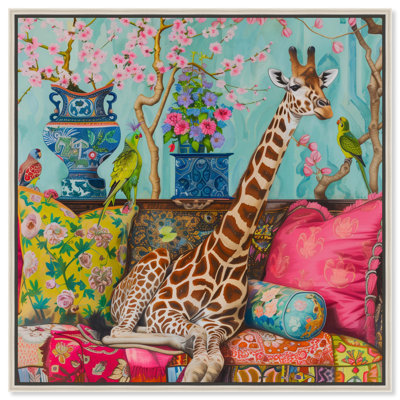 «Lounging Giraffe II», art animalier tendance par Art Remedy
