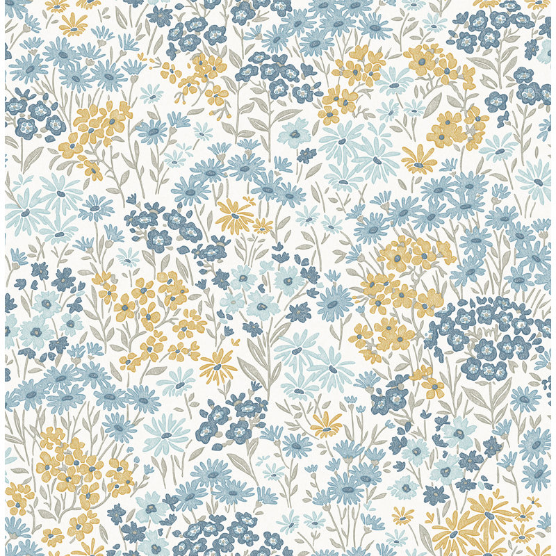 Ditsy Daisies Wallpaper, Light Blue
