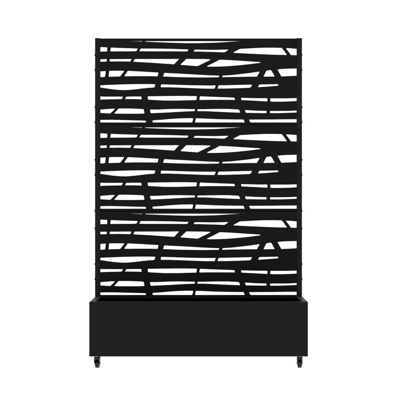 Shore 72 in. H x 47 in. W Planter Box with Trellis, Black