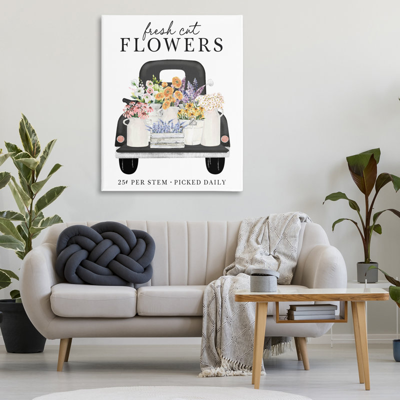Fleurs fraîches cueillies sur toile, design par lettré et doublé