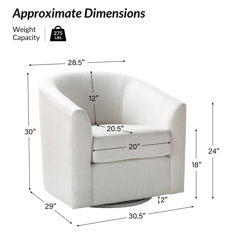 Fauteuil d'appoint pivotant rembourré Amiir, Blanc