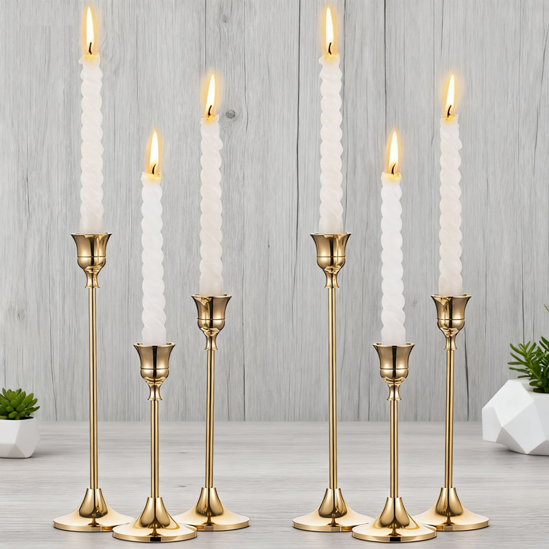 Elegant Candlestick Holders Set For Taper Candles, Decorative Centerpiece For Dining Table, Wedding, Christmas, And Housewarming