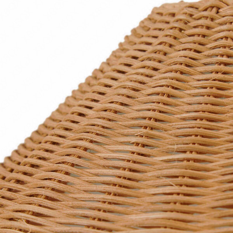Lampe sur pied à abat-jour en rotin tissé doré / naturel