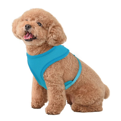 Mesh Dog Harness, No Pull Harness Adjustable Soft Padded Pet Vest with D-Ring & Buckle for Dogs Cats