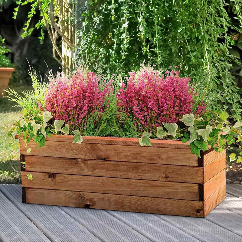 Handmade Wood Planter Box, 31.5cm H x 82cm W x 41cm D