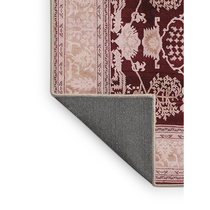 Tapis oriental rouge foncé / beige Aldon, Rectangle 6 pi x 9 pi