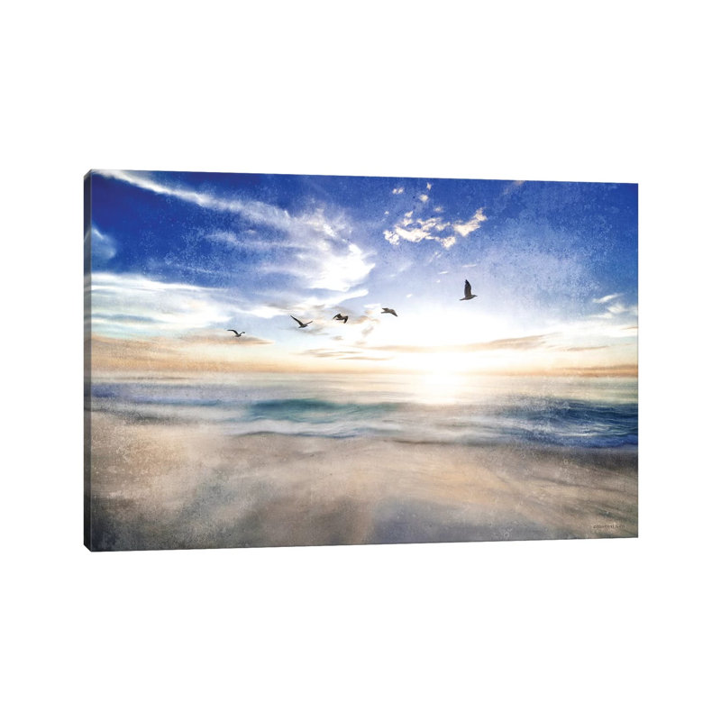 Seascape With Gulls by Bluebird Barn - Wrapped Canvas Print, 20.32 cm H x 30.48 cm W