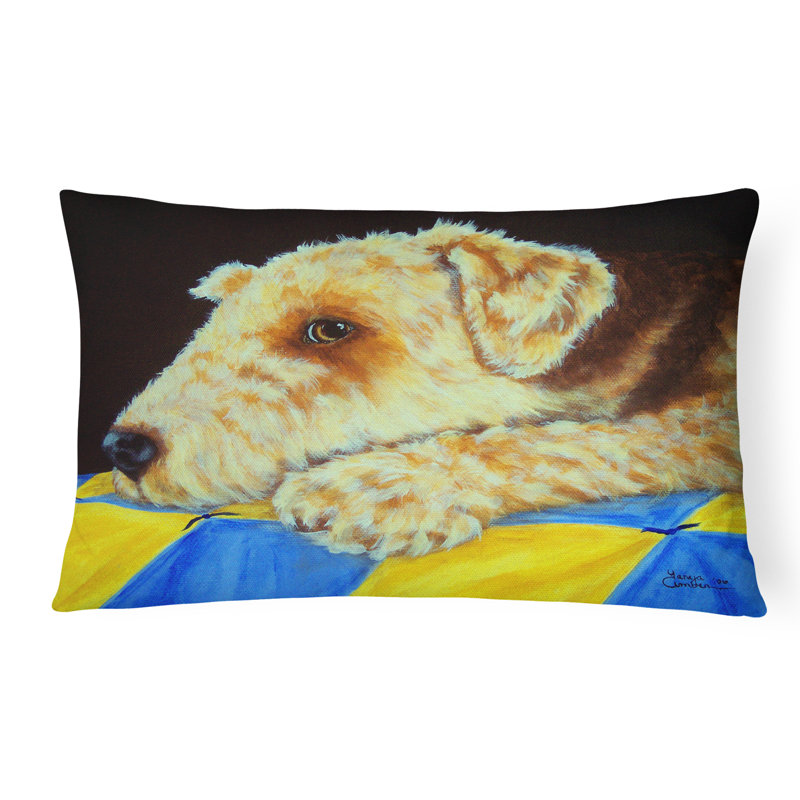  Coussin intérieur / extérieur Airedale Terrier Momma's Quilt