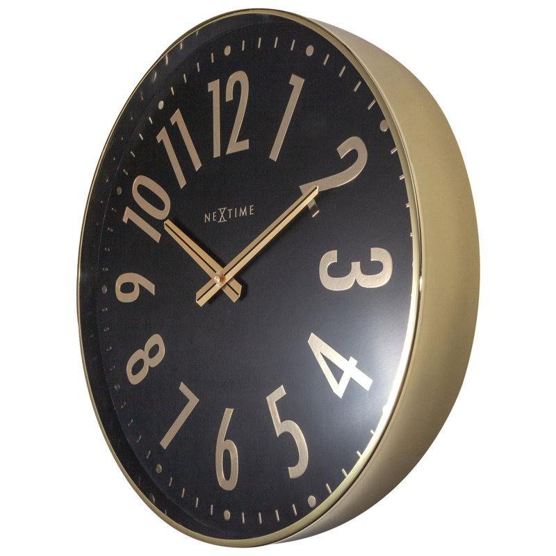 Horloge murale 16 pouces Alchemy, Noir / or