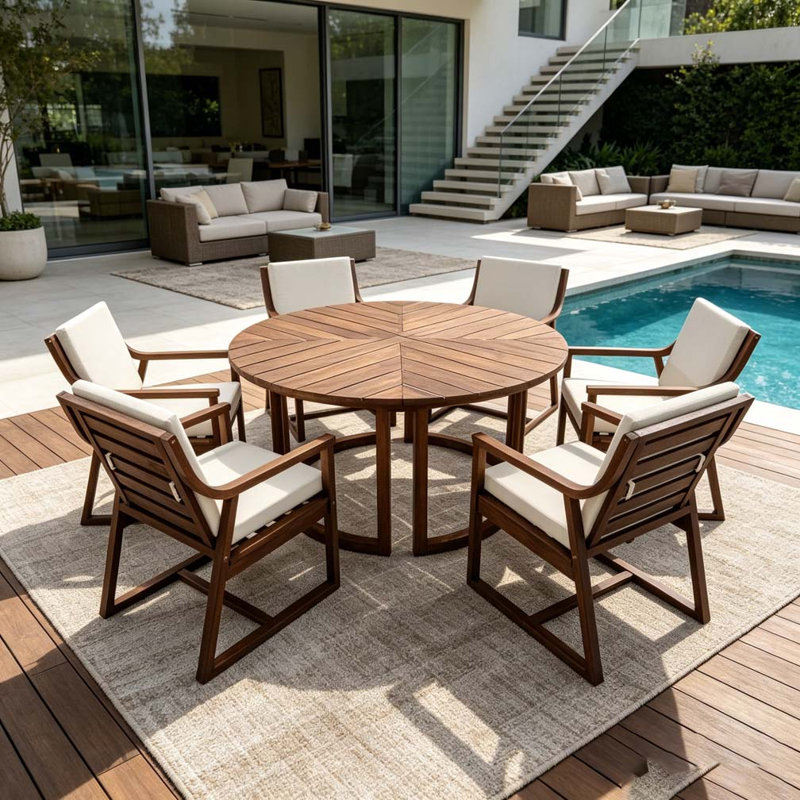 Ensemble de table de salle à manger de patio, Moka