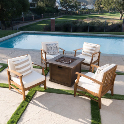 Marlon 5 Piece Conversation Set with Cushions by Union Rustic