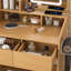 Table de coiffeuse compacte avec miroir lumineux à DEL, prise de courant, support pour sèche-cheveux et tabouret, idéale pour les petites chambres à coucher et l'organisation de cosmétiques