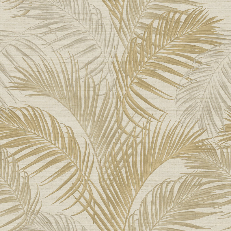 Palma 10.05m x 53cm Matte Wallpaper Roll, Beige/Gold