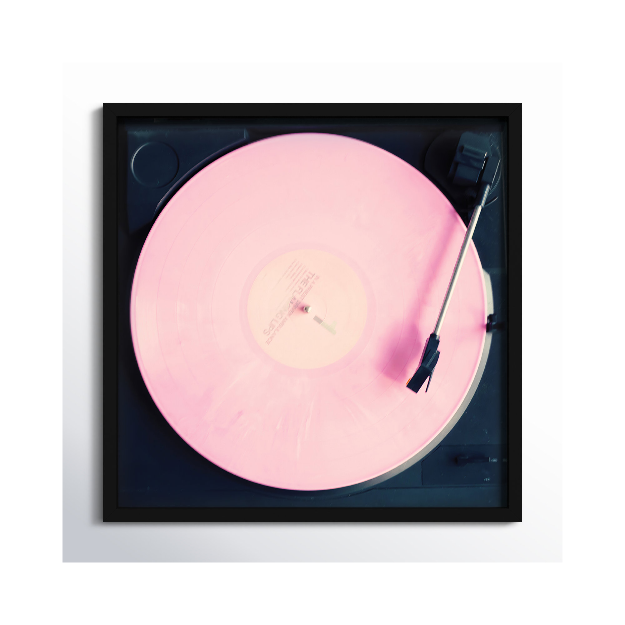 Pink Record by Caroline Mint, Black, 25.25" H x 25.25" W x 0.88" D