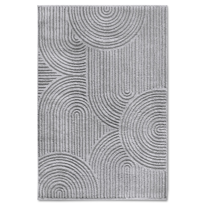 Gallery Geometric Machine Woven Light Grey Area Rug, Rectangular 120 x 170cm