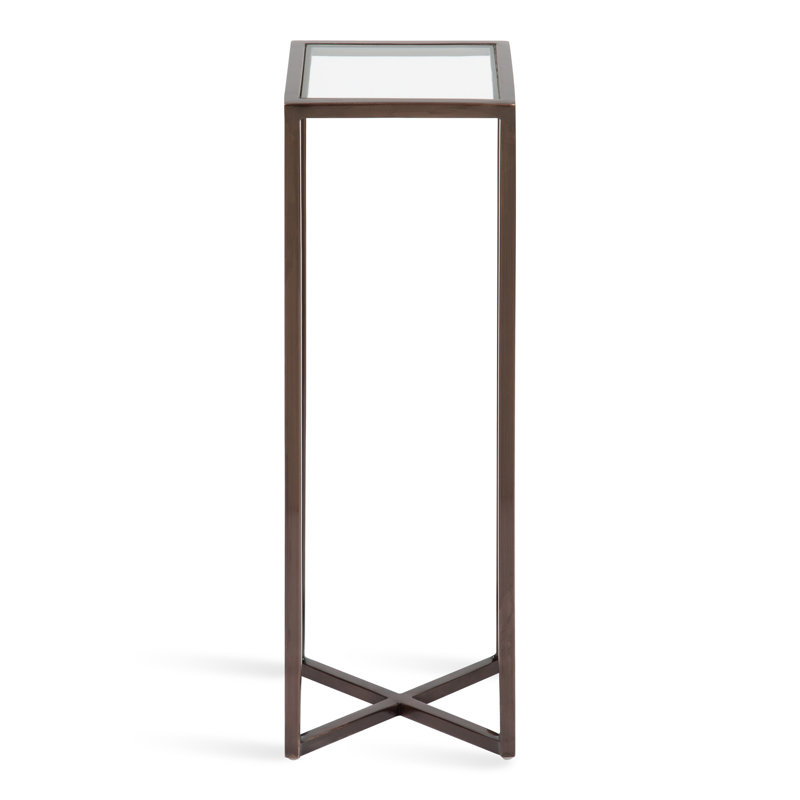 Marisol End Table, Clear Glass Top/Bronze Base