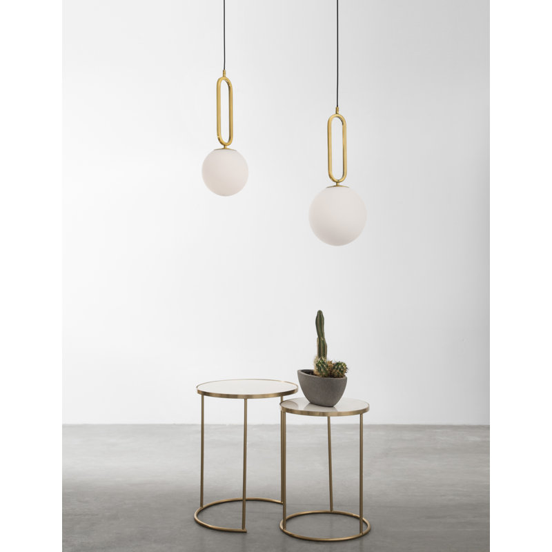 1 - Light Sphere Pendant, Brass, 120cm H x 20cm W x 20cm D