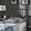 42" W Iron Twin Bed with Slat Kit and Spindle Headboard-68740460