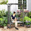Outsunny Garden Bench Arch Pergola Seat for Vines/Climbing Plants Grey