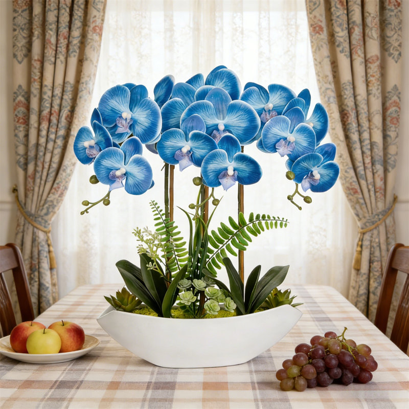 Arrangement floral artificiel, Bleu